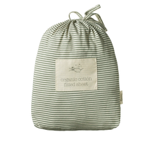 Nature Baby Fitted Sheet Jersey (2 sizes) - Nettle Pinstripe